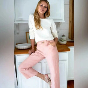 Emerson Fry sailor linen pant in Venice pink linen size M